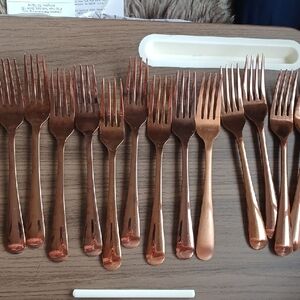 15 Rose Gold Stainless Forks